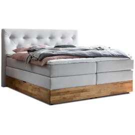 Belanoti Boxspringbett Weiß, Echtholz,Eiche, 7-Zonen 180x200 cm, Schlafzimmer, Betten, Boxspringbetten