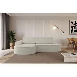 altdecor Eckcouch Cord 2-Sitzer Beige