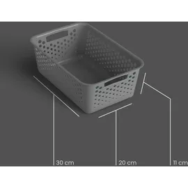 ProHome Aufbewahrungskorb 5L mit Griffen 20 x 30 x 11 cm schwarz