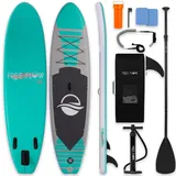 SereneLife Stand Up Paddling Board Set, SUP Board Komplettes Zubehör, Stand Up Paddle Board für Kinder & Erwachsene, Surfbrett & Tragetasche, Paddle Set Anti-Rutsch mit Pumpe, Auflasbares Paddelbrett