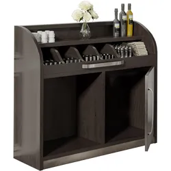 Besteckschrank | 110cm | Wenge/Schwarz | 1x Tür | Besteckschränke, Besteckschrank Gastronomie, Kellnerstation, Besteckkommode