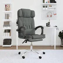 vidaXL Bürostuhl mit Massagefunktion Stoff Dunkelgrau