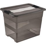 keeeper Aufbewahrungsbox mit Deckel, und Schiebeverschluss, 24 l, Transparent, Crystal Grey