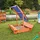Home Deluxe Holzsandkasten Buddelkiste mit Dach Blau