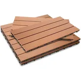 Wolketon - swanew wpc Holz Kunststoff Fliesen,30x60cm,6 Stück,braun,Terrassenfliesen Klickfliesen Balkonfliesen Wasserdicht,korrosionsbeständig und