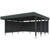 SKANHOLZ Doppelcarport Friesland 5,46 x 5,55 m schiefergrau inkl. Seiten- und Rückwand Set C