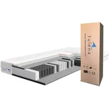 TULENA NOX Taschenfederkern Matratze 140x200 Federkernmatratze H2 + H3 Comfort 22cm hoch Probeschlafen Rollmatratze Wendematratze