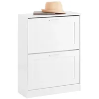 SoBuy Schuhkipper Schmal Schuhschrank mit 2 Klappen für Diele
