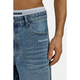 Pegador Jeansshorts "Kolar Jorts", Herren, Gr. 31, N-Gr, sprayed washed blau, Denim/Jeans, Obermaterial: 100% Baumwolle, regular fit ca. Mitte Oberschenkel, Jeans Jeansshorts, Baumwolle, regular fit