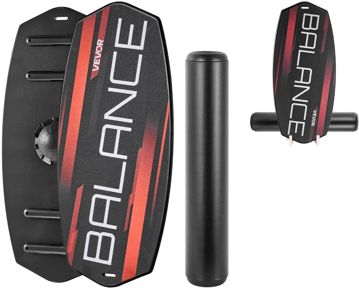 VEVOR Balance Board Set für Erwachsene (78 cm), Wackelbrett bis 200 kg Belastbar, inkl. Rolle, Magnetstoppern & Ablage, Gleichgewichtstrainer für Surf- & Core-Training, Physiotherapie, Schwarz