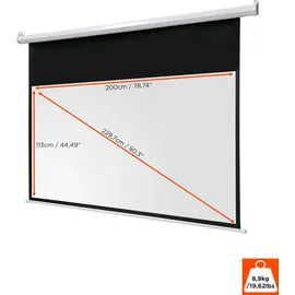 Celexon basic Motor-Leinwand 90" | 200x113 cm 16:9 | elektrische Full-HD 4K Beamer-Leinwand für Heimkino oder Büro-Präsentationen | geeigent zur...