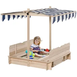 Outsunny Sandkasten Tannenholz, Polyester-Stoff
