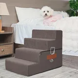 Supet Hundetreppe für kleine, mittelgroße und große Hunde zum Aufsteigen auf das Bett 071801 Treppe 10-braun-4