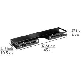 Wenko Turbo-Loc® Duschstangencaddy Altarella L, schwarz - BHT 45x4x10.50 cm