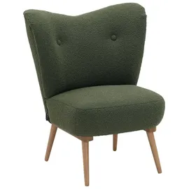 58 aufm Kessel Cocktailsessel Kayra Bouclé 58 x 71 x 70 cm Grün mit Relax-Funktion