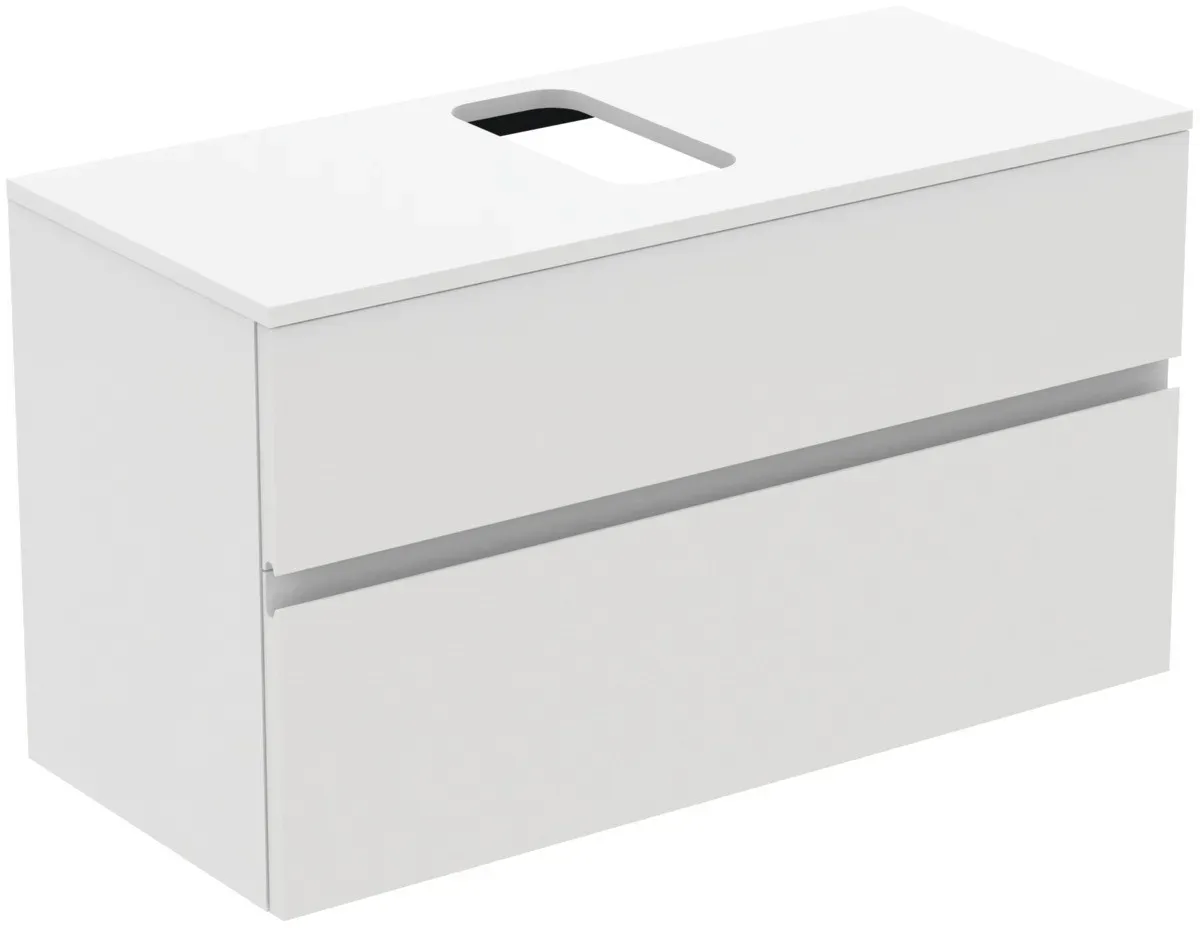 Ideal Standard Waschtischunterschrank Finesse Ausschnitt r/l 1002x440x558mm 2 Auszüge Weiss matt, E3 E3478Y1