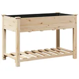 vidaXL Gartenpflanzer mit Regal 115x59x76 cm aus massivem Kiefernholz