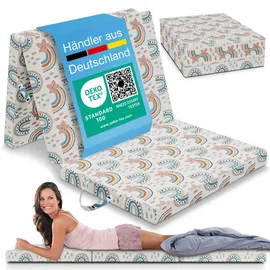 eloneo Klappmatratze Gästematratze, 90x200x8 cm, Regenbogen