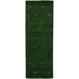 carpetfine Wollteppich »Gabbeh Uni«, rechteckig, reine Wolle, handgewebt, Gabbeh Loom Tiermotiv, auch als Läufer grün