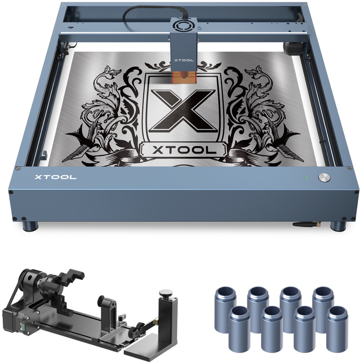 xTool D1 Pro 10W - Higher Accuracy Diode DIY Laser Engraving & Cutting Machine, Rotary Attachment: RA2, Bundle: No Bundle