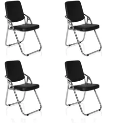 Konferenzstuhl / Besucherstuhl / Klappstuhl ESTO V PU schwarz 4er Pack hjh OFFICE