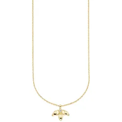 Kette mit Anhänger HECHTER PARIS "Schmuck Geschenk Silber 925 Halsschmuck Halskette Ankerkette Blüte", gold (gelbgoldfarben, kristallweiß), Halsketten, Damen, Silber 925 (Sterlingsilber), L: 50cm, mit Topas