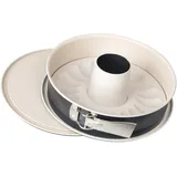 Zenker Springform mit Flach- und Rohrboden 28 cm Edelstahl, grau / beige, x 28 x 7 cm, Anthrazit / Creme Noir 2 Böden, Durchmesser 29