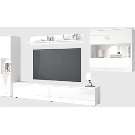 INOSIGN Wohnwand »PARIS, Vitrine Türanschlag links/rechts wechselbar« Komplett-Set, 4 Stk. tlg., weiß