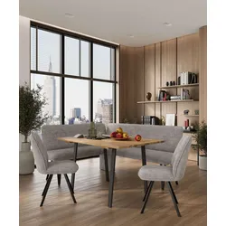Eckbankgruppe HOME AFFAIRE "Mily Essecke, Sitzgruppe, Eckbankgruppe, Küchenbankgruppe", grau (taupe grau, schwarz), B:205cm H:89cm T:164cm, FSC-zertifizierter Holzwerkstoff, FSC-zertifiziertes Massivholz, Metall, Sitzmöbel-Sets, BESTSELLER