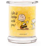 Peanuts Duftkerze im Glas | Duftkerze Life is better with you | Geschenke für Frauen | Duftkerze Fruchtig | Deko für Zuhause | Kerze im Glas mit hoher Brenndauer bis zu 50h