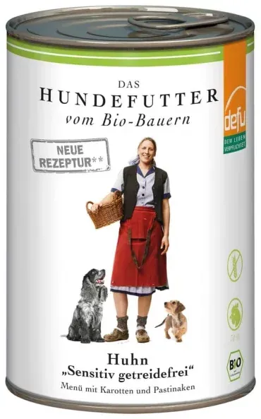 defu Nassfutter Hund Huhn Sensitiv getreidefrei bio 410g