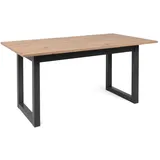 Homestyle4u Esstisch 90x160 in Braun, ausziehbar - Grau/Naturbelassen