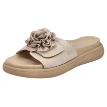Rieker Pantolette Sommerschuh, Hausschuh, Strandschuh mit bequemem Fußbett, Beige, 42