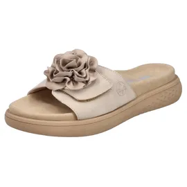 Rieker Pantolette Sommerschuh, Hausschuh, Strandschuh mit bequemem Fußbett, Beige, 42