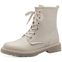 Marco Tozzi Damen Stiefeletten zum Schnüren Flach mit Reißverschluss, Beige (Cream), 37 EU