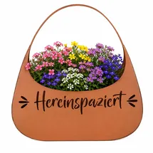 Harms Import Blumentasche Pflanztasche Garten Hereinspaziert Rostoptik Braun Eisen H 34 cm