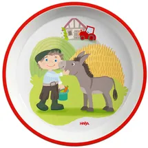 HABA 2012441002 - Teller Bauernhof, Melamin, 17,5 cm