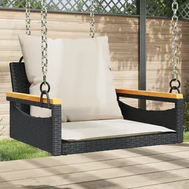 furnicato Hängesessel, Schwarz, Holz, Rechteckig, 63x40x62 cm, Poly Rattan