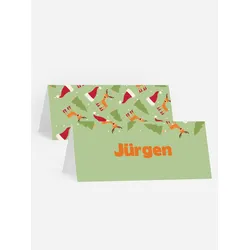 Tischkarten zur Weihnachtsfeier selbst gestalten mit Spruch und Fotos im Onlinedesigner bei Meine-Kartenmanufaktur.de