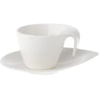 Villeroy & Boch Flow Espressotasse mit Untertasse 0,1 l Weiß 2 St.