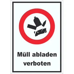 Müll abladen verboten Symbol Aufkleber A0 (841x1189mm)