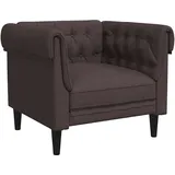 vidaXL Chesterfield Sessel Polyester 74,5 x 74,5 x 74,5 cm Dunkelbraun