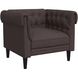 vidaXL Chesterfield Sessel Polyester 74,5 x 74,5 x 74,5 cm Dunkelbraun
