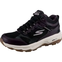 SKECHERS Herren GO Run Trail Altitude Highly Elevated Wanderschuh, Black Leather/Purple Trim, 36 EU - 36 EU
