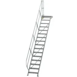 MUNK Aluminium-Treppe Plattform 45° 16 Stufen