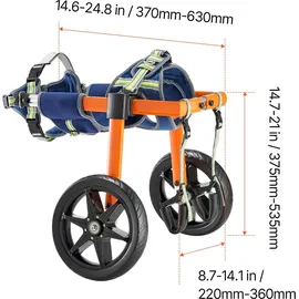 Vevor Hunderollstuhl für Hinterbeine Rollstuhl für Haustiere Höhen-, Breiten- & Längenverstellbar für verletzte & behinderte Hunde 15,88-21,77 kg