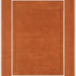 Wollteppich handgewebt strukturiert | 160x230cm, Florhöhe 0,9cm, Gesamthöhe 1,9cm | Terrakotta | wärmeisolierend | Wohnbereich | STOW | Kadima Design