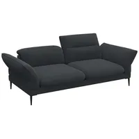 FLEXLUX 2,5-Sitzer Salino, Funktionssofa, Relaxsofa, Sofa mit Arm- und Kopfteil-Verstellungen, Kaltschaum & Stahl-Wellen schwarz