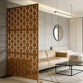 casa.pro Trennwand Basciano 180 x 90 cm Braun/Stahl