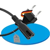 Sonero Netzkabel - Euro Stecker gerade auf IEC (C7) gerade. Schwarz.